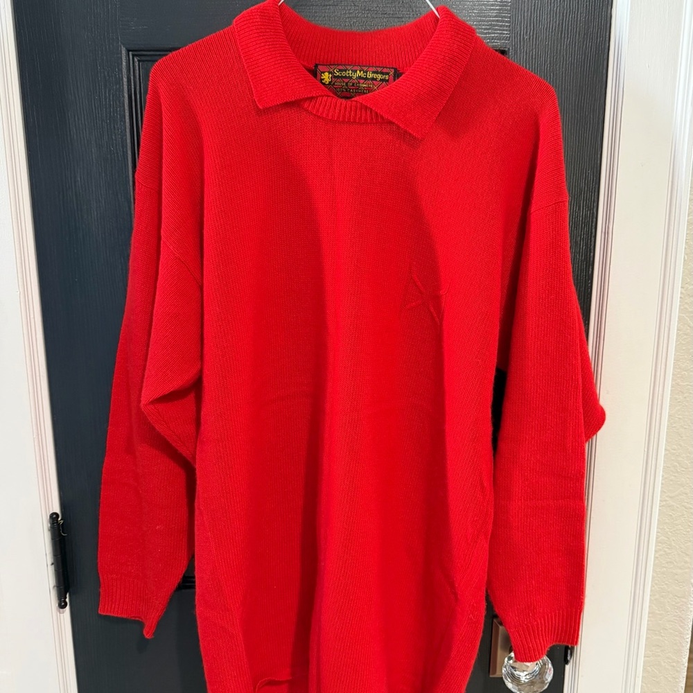 VTG Cashmere Red Crew Neck Sweater
